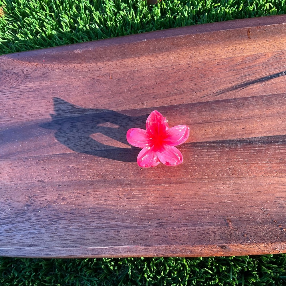 Light Red flower mini hibiscus hair clip